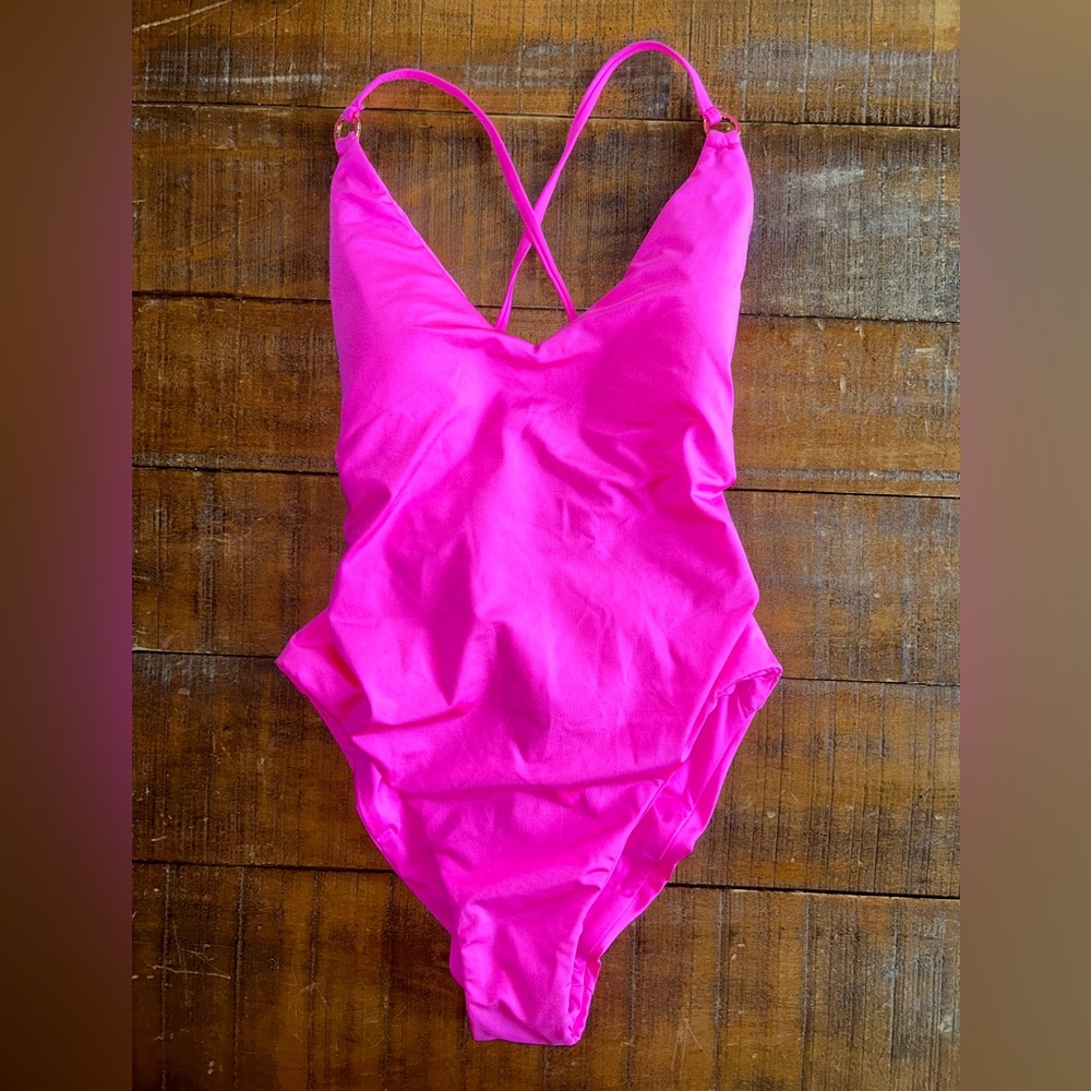 TRINA TURK Monaco Convertible One Piece Swimsuit ~ Pitaya Pink 6 NWT - Picture 6 of 8